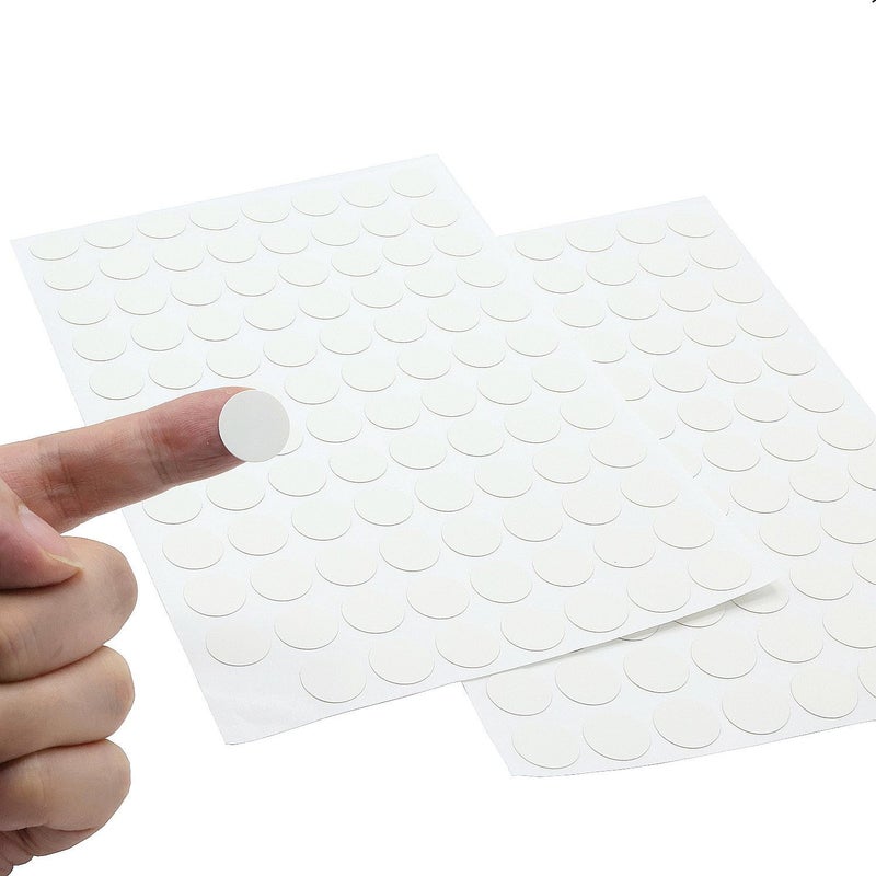 ZXUEZHENG Self-Adhesive Screw Hole Stickers,2-Table 96 in 1 Self-Adhesive Screw Covers Caps Dustproof Sticker 15mm White - Image 4